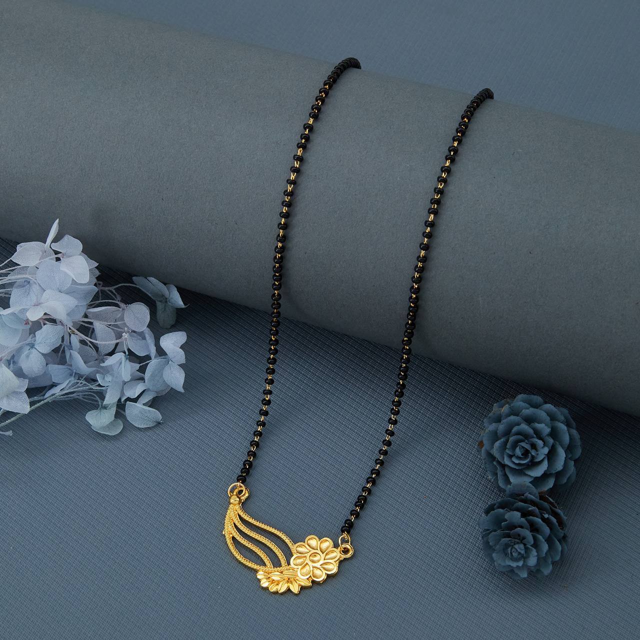 Traditional Gold-Toned Designer Mangalsutra Necklace for Women (sm43)
