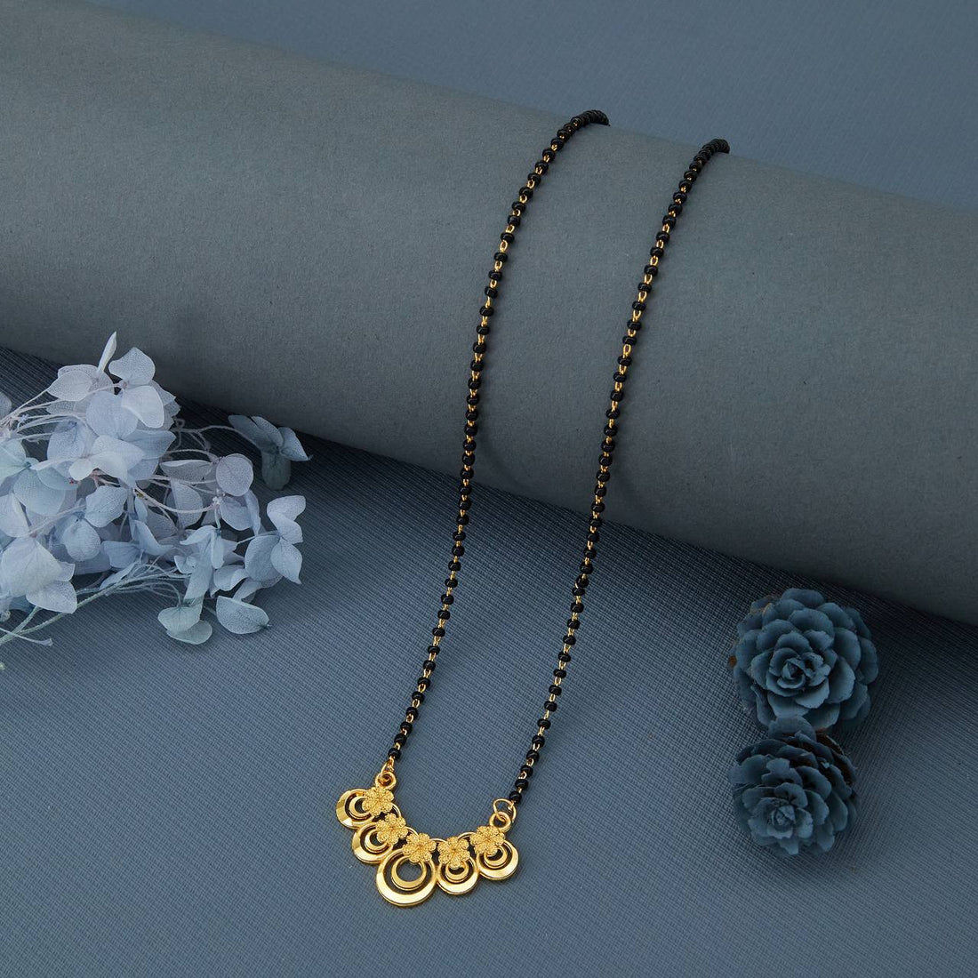 Traditional Gold-Toned Designer Mangalsutra Necklace for Women (sm44)