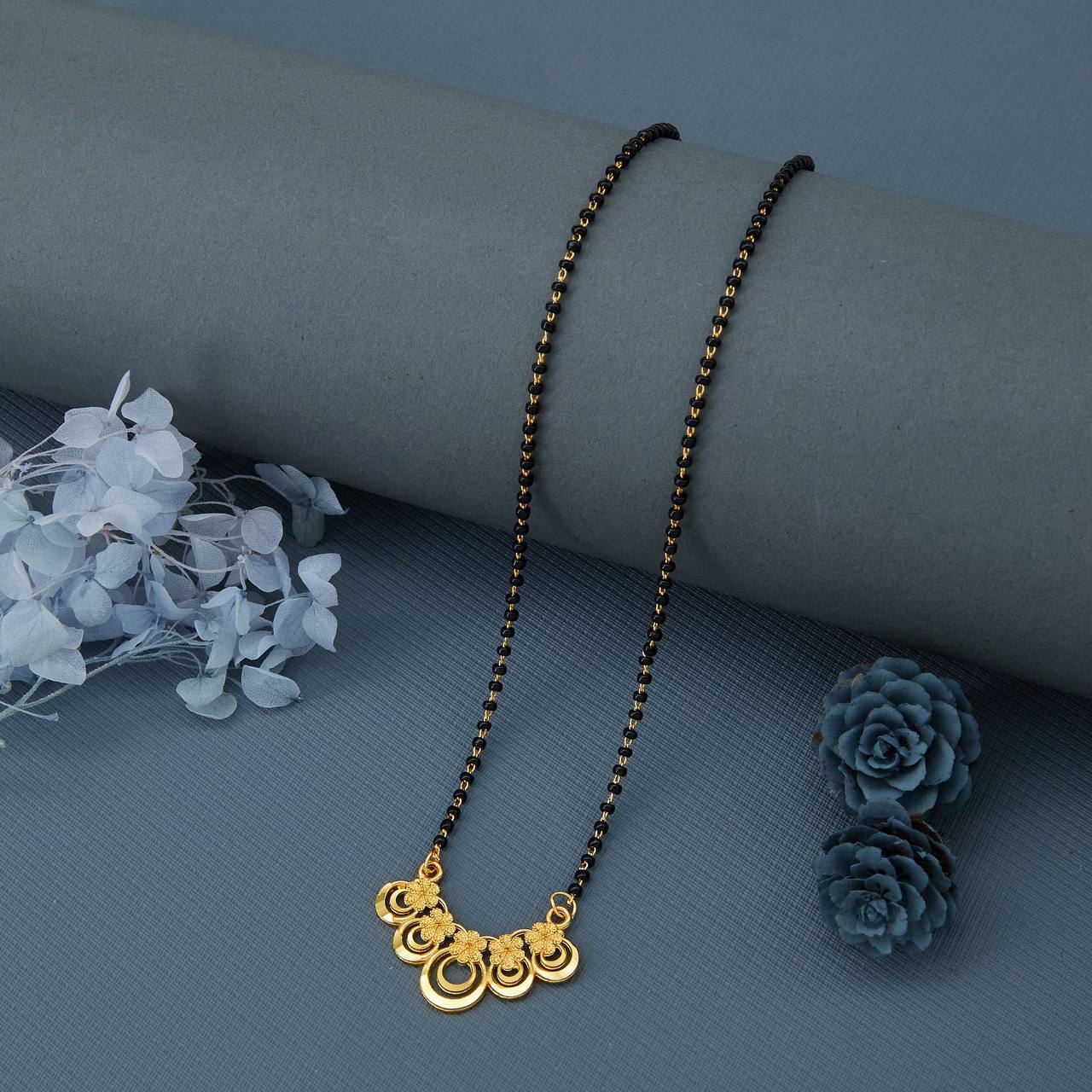 Traditional Gold-Toned Designer Mangalsutra Necklace for Women (sm44)