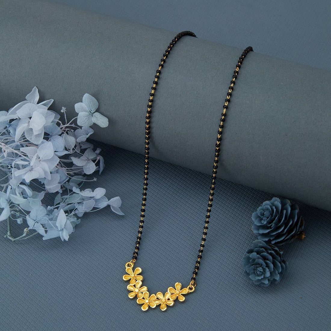 Traditional Gold-Toned Designer Mangalsutra Necklace for Women (sm45)