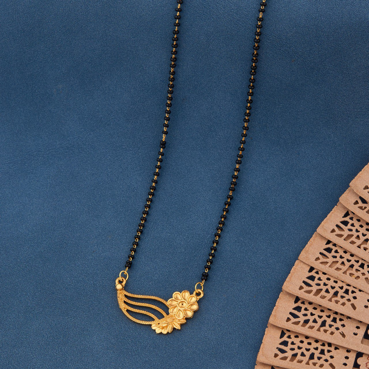 Traditional Gold-Toned Designer Mangalsutra Necklace for Women (sm43)