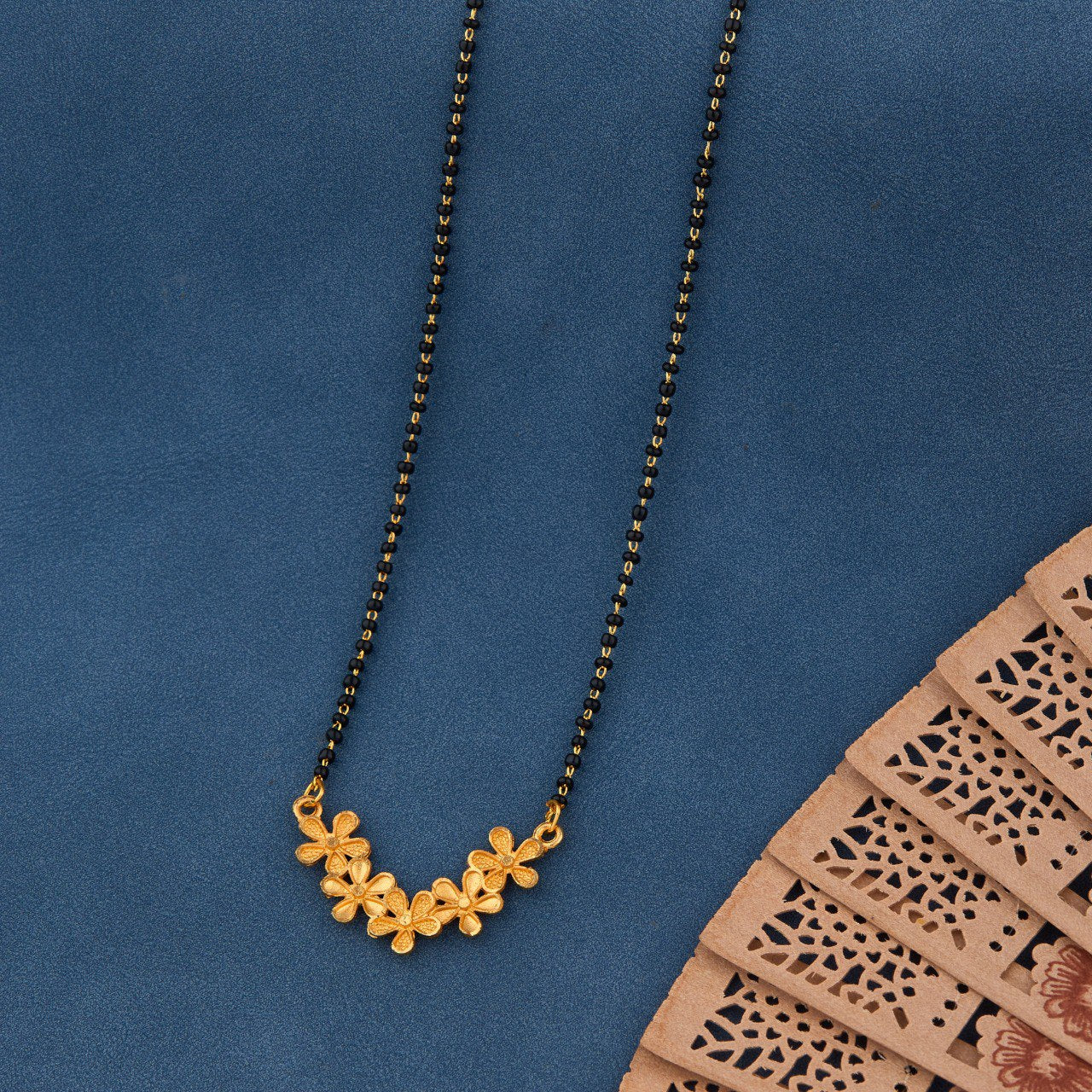 Traditional Gold-Toned Designer Mangalsutra Necklace for Women (sm45)