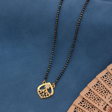 Elegant Gold-Toned Diamond Mangalsutra Necklace for Women (sm67)