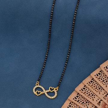 Elegant Gold-Toned Diamond Mangalsutra Necklace for Women (sm70)