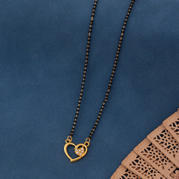 Elegant Gold-Toned Diamond Mangalsutra Necklace for Women (sm72)