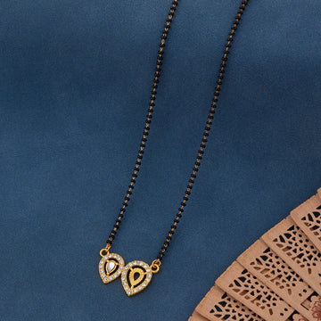 Elegant Gold-Toned Diamond Mangalsutra Necklace for Women (sm73)