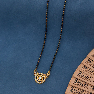 Elegant Gold-Toned Diamond Mangalsutra Necklace for Women (sm78)