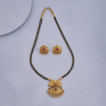 Ethnic Gold Plated Designer Pendant Necklace Set (AA17)