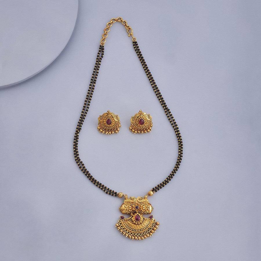 Ethnic Gold Plated Designer Pendant Necklace Set (AA17)