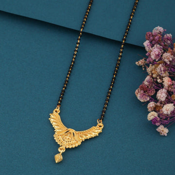 Traditional Gold-Toned Designer Mangalsutra Necklace for Women (sm7)