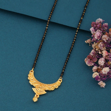 Traditional Gold-Toned Designer Mangalsutra Necklace for Women (sm8)