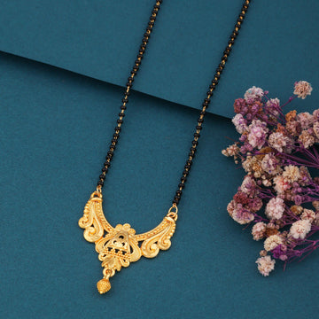 Traditional Gold-Toned Designer Mangalsutra Necklace for Women (sm10)