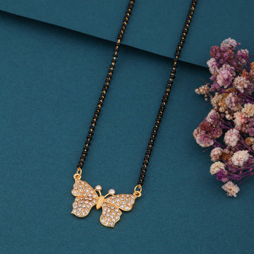 Elegant Gold-Toned Diamond Mangalsutra Necklace for Women (sm19)