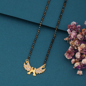 Elegant Gold-Toned Diamond Mangalsutra Necklace for Women (sm23)