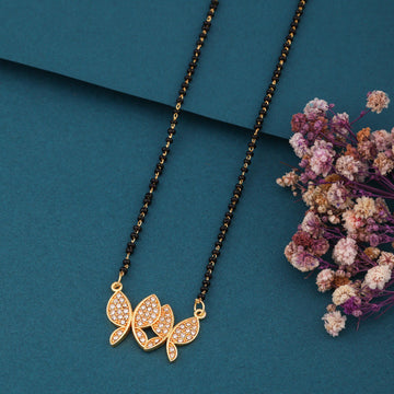 Elegant Gold-Toned Diamond Mangalsutra Necklace for Women (sm29)