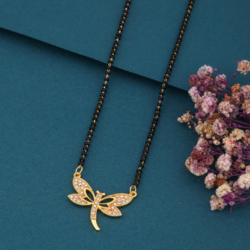 Elegant Gold-Toned Diamond Mangalsutra Necklace for Women (sm32)