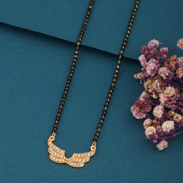 Elegant Gold-Toned Diamond Mangalsutra Necklace for Women (sm34)