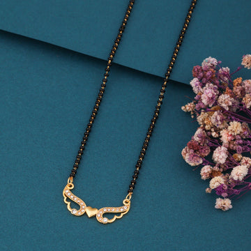 Elegant Gold-Toned Diamond Mangalsutra Necklace for Women (sm35)