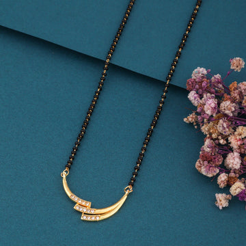 Elegant Gold-Toned Diamond Mangalsutra Necklace for Women (sm38)