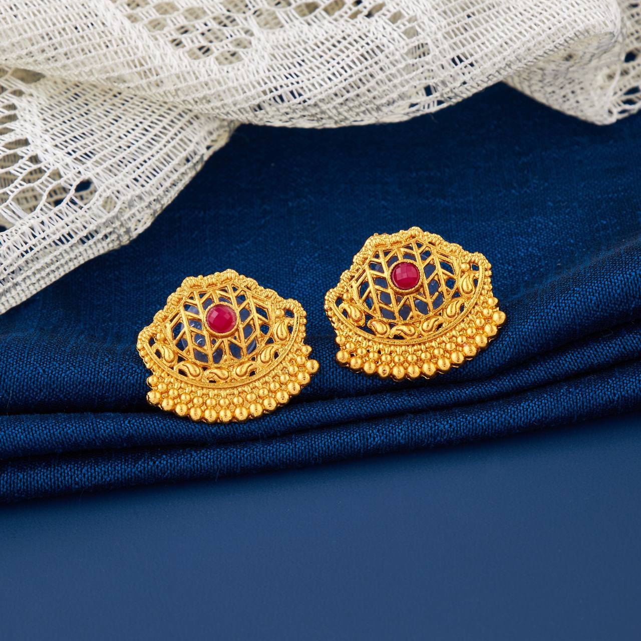 Traditional Gold Plated Designer Stud Earrings for Women (K6)