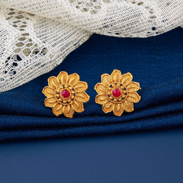 Traditional Gold Plated Designer Stud Earrings for Women (K9)