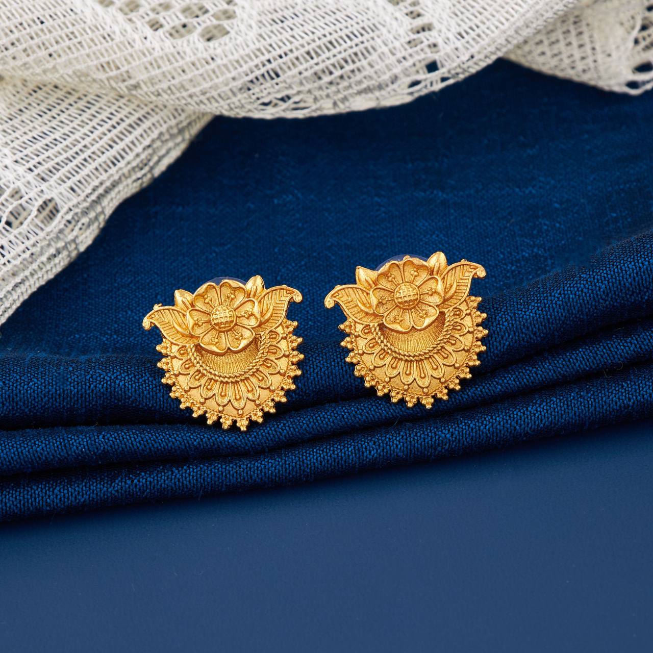Traditional Gold Plated Designer Stud Earrings for Women (K12)