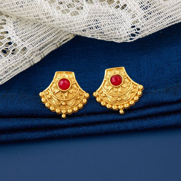 Traditional Gold Plated Designer Stud Earrings for Women (K19)