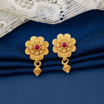 Traditional Gold Plated Designer Stud Earrings for Women (K20)