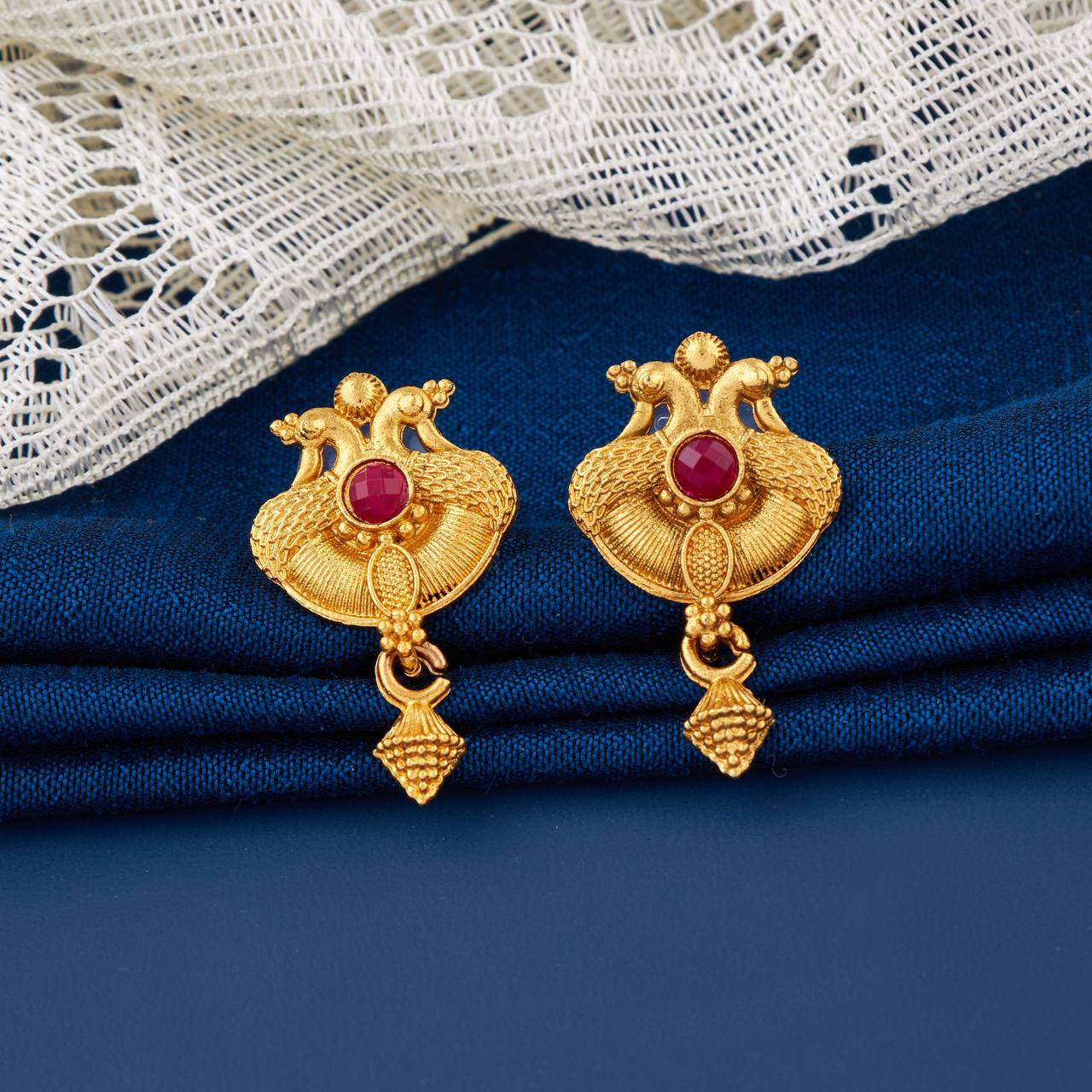 Traditional Gold Plated Designer Stud Earrings for Women (K21)
