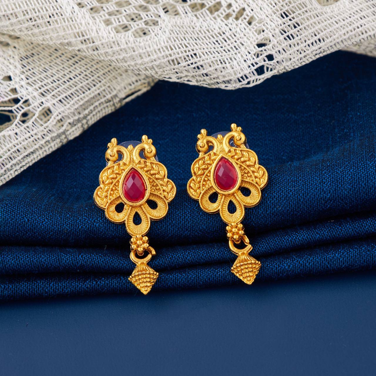 Traditional Gold Plated Designer Stud Earrings for Women (K22)