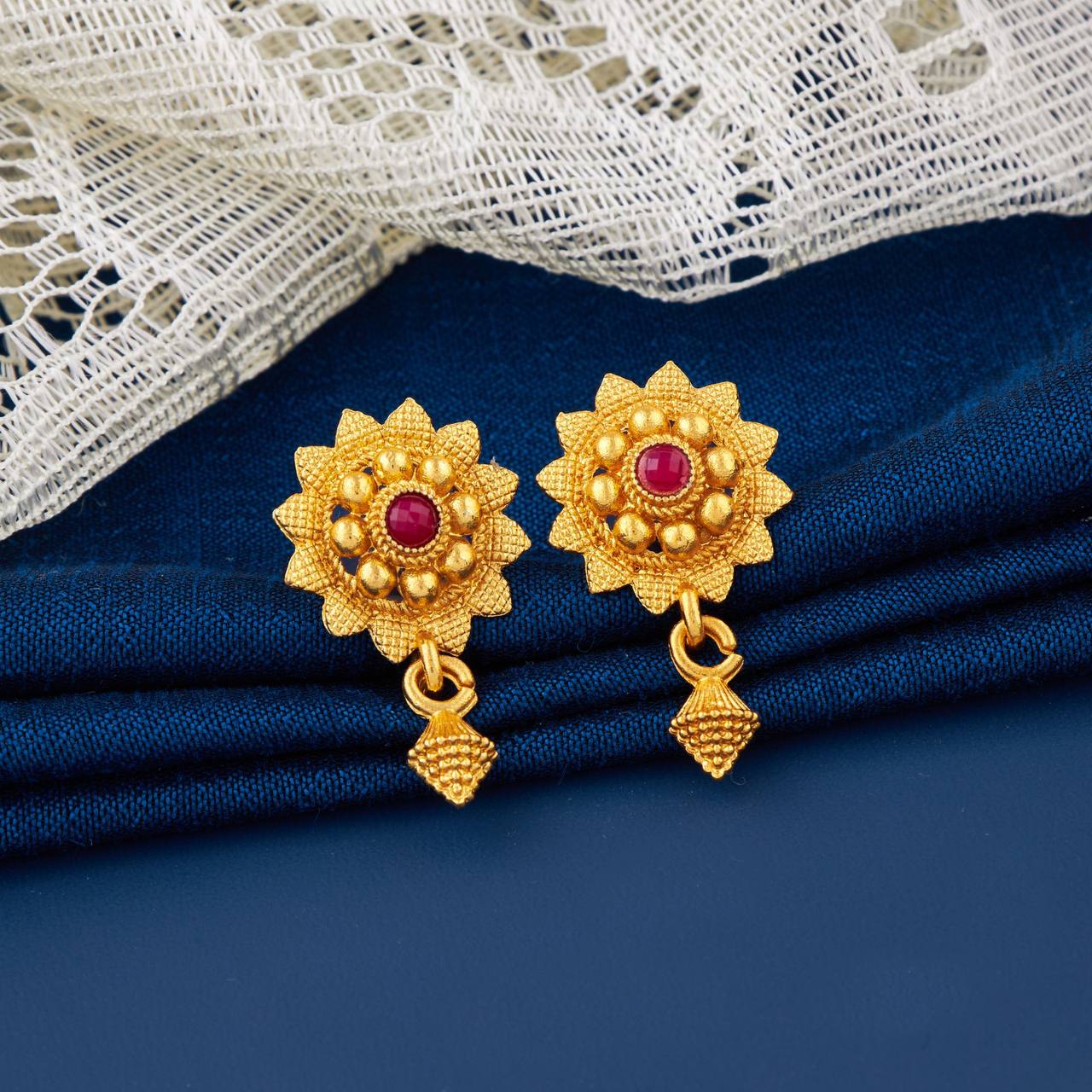 Traditional Gold Plated Designer Stud Earrings for Women (K24)