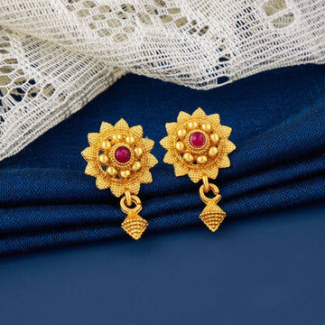 Traditional Gold Plated Designer Stud Earrings for Women (K24)