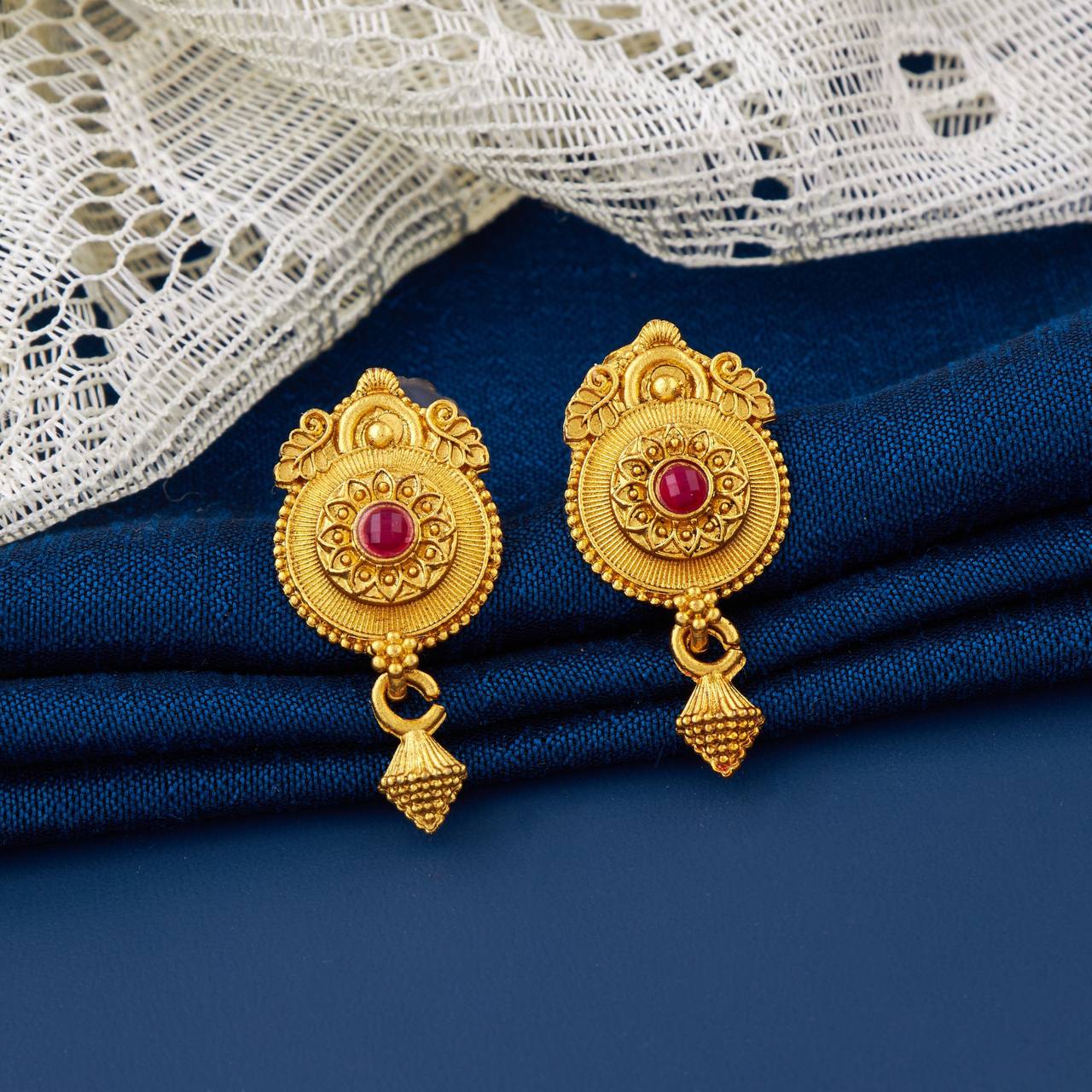 Traditional Gold Plated Designer Stud Earrings for Women (K26)