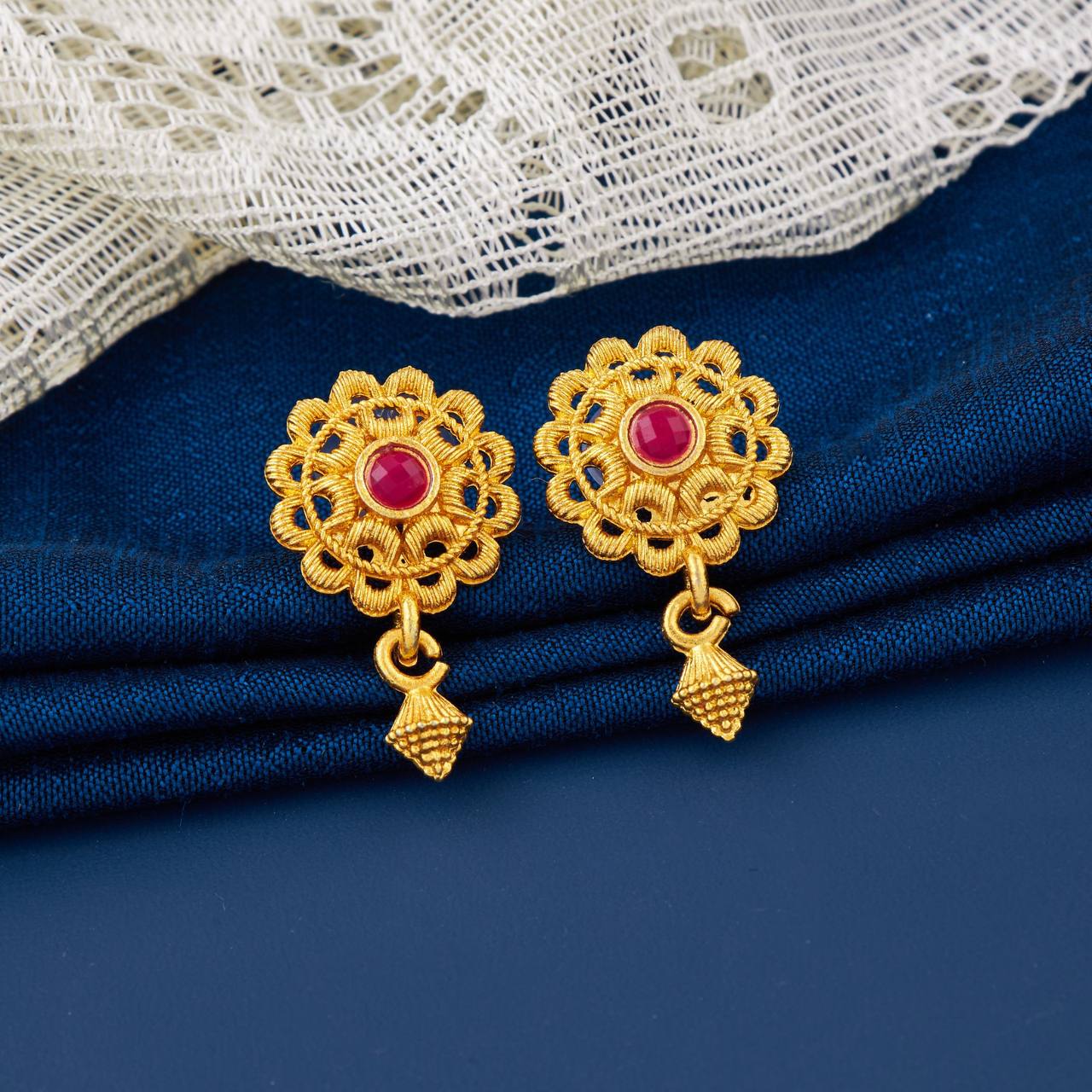 Traditional Gold Plated Designer Stud Earrings for Women (K32)