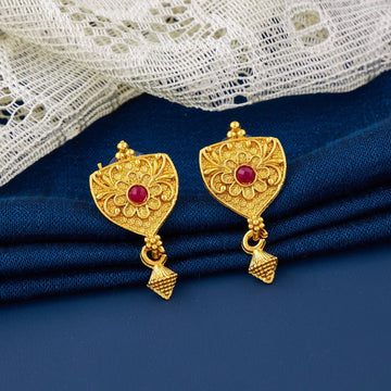 Traditional Gold Plated Designer Stud Earrings for Women (K34)