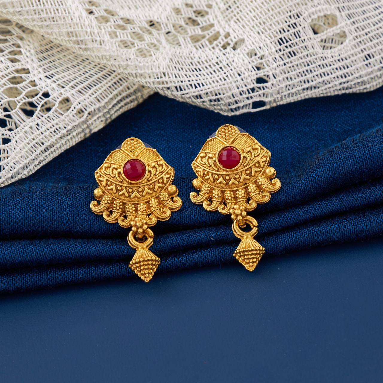 Traditional Gold Plated Designer Stud Earrings for Women  (K35)