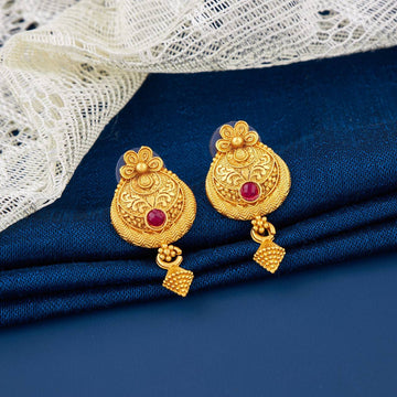 Traditional Gold Plated Designer Stud Earrings for Women (K38)