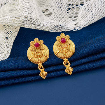 Traditional Gold Plated Designer Stud Earrings for Women (K40)
