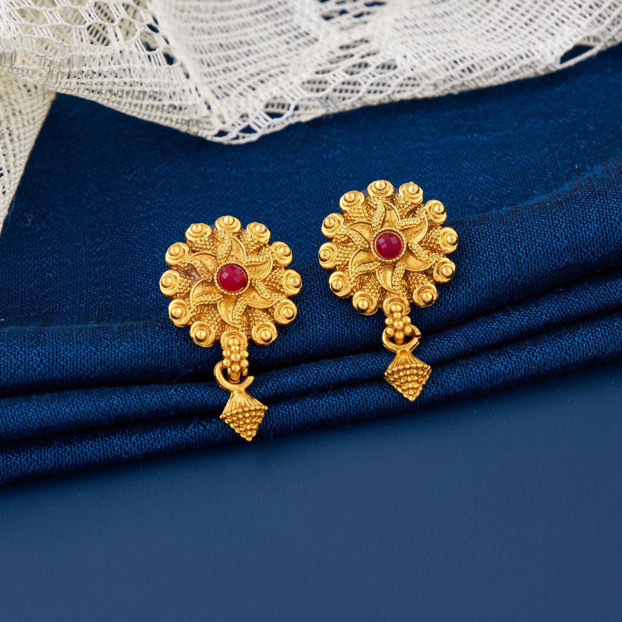 Traditional Gold Plated Designer Stud Earrings for Women (K44)