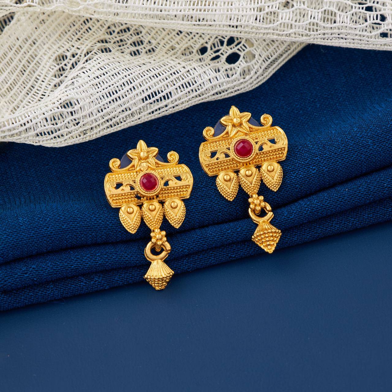 Traditional Gold Plated Designer Stud Earrings for Women (K45)